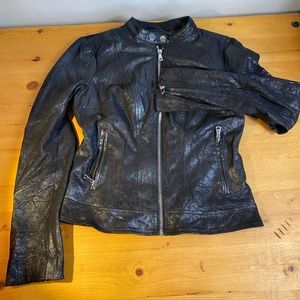bebe jacket leather suede black